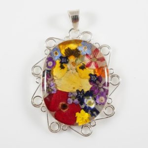 Captured Nature in Resin – Assorted Flowers Pendant