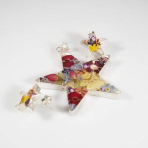 Captured Nature in Resin – Star Shaped Pendant and Earring Set