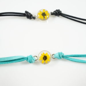 Sunflower Cord Bracelet – Sterling Silver Casing
