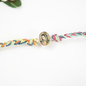 Virgin Mary Cord Bracelet – Sterling Silver Casing