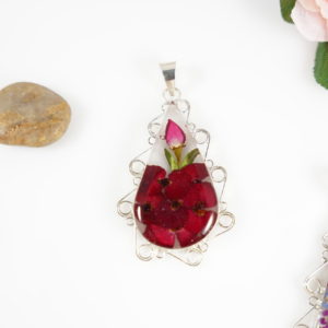 Assorted Flowers Pendant – Sterling Silver Casing