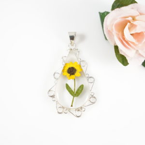 Sunflower Pendant – Sterling Silver Casing