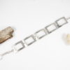 Rectangular Sterling Silver Bracelet Hammered Pattern - Image 2