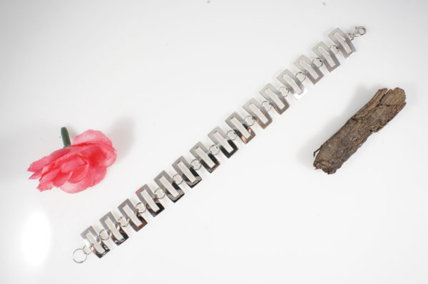 Rectangular Sterling Silver Bracelet - Image 2