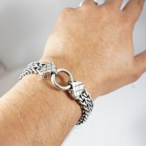 Sterling Silver Bali Dual Chain Bracelet