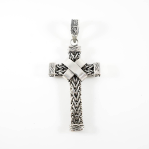 Sterling Silver Cross And Bali Style