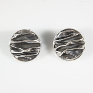 Corrugated Sterling Silver Clip-On Earrings