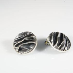 Corrugated Sterling Silver Clip-On Earrings