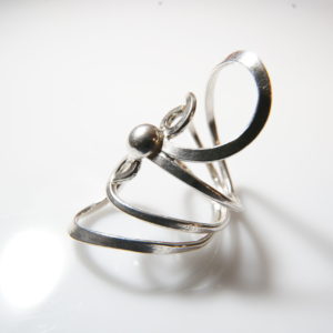 Spiral Long Ornate Sterling Silver Ring