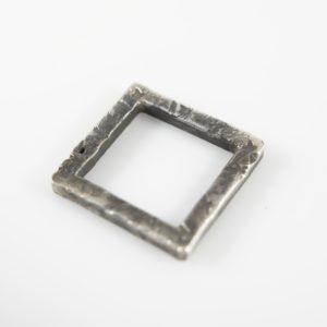 Square Shape Pendant Hammered Sterling Silver