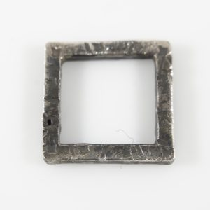 Square Shape Pendant Hammered Sterling Silver