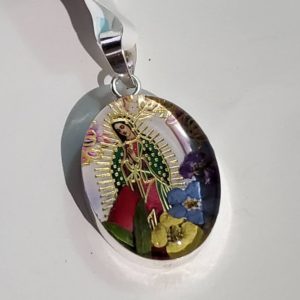 Captured Nature in Resin – Virgin Mary Pendant – Double View