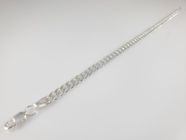 Sterling Silver Bracelet - Flat Curb Link - 5mm - Image 2