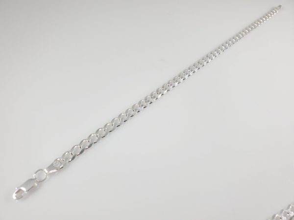 Sterling Silver Bracelet - Wide Curb Link - Image 2